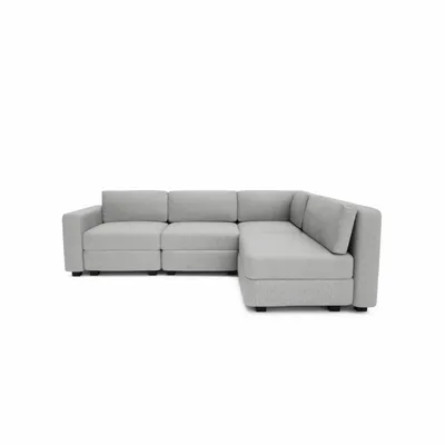 Sofas for hospitalities & contracts - 4-Seater Corner Modular Sofa GRACIA - Grey - CITY SOFA