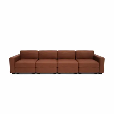 Sofas for hospitalities & contracts - 4-Seater Modular Sofa GRACIA - Terracotta - CITY SOFA