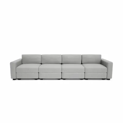 Sofas for hospitalities & contracts - 4-Seater Modular Sofa GRACIA - Grey - CITY SOFA