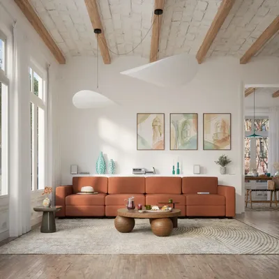 Sofas for hospitalities & contracts - Modular Sofa GRACIA - End Module - Terracotta - CITY SOFA