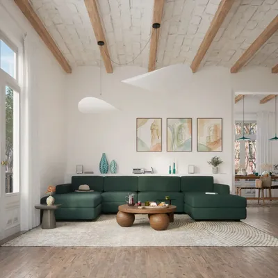 Sofas for hospitalities & contracts - Modular Sofa GRACIA - Large Single Module - Green - CITY SOFA