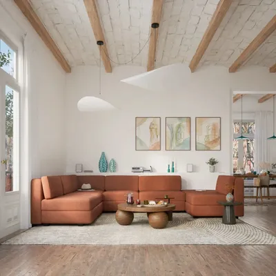 Sofas for hospitalities & contracts - Modular Sofa GRACIA - Single Module - Terracotta - CITY SOFA