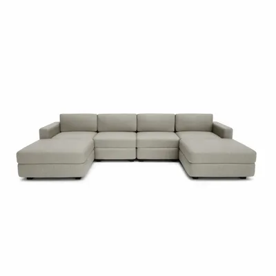 Sofas for hospitalities & contracts - Modular Sofa GRACIA - U-shaped 180 x 320 x 180 cm - Beige Grey - CITY SOFA