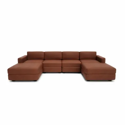 Sofas for hospitalities & contracts - Modular Sofa GRACIA - U-shaped 180 x 320 x 180 cm - Terracotta - CITY SOFA