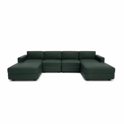 Sofas for hospitalities & contracts - Modular Sofa GRACIA - U-shaped 180 x 320 x 180 cm - Green - CITY SOFA