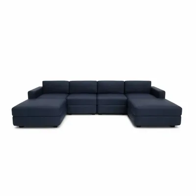 Sofas for hospitalities & contracts - Modular Sofa GRACIA - U-shaped 180 x 320 x 180 cm - Dark Blue - CITY SOFA