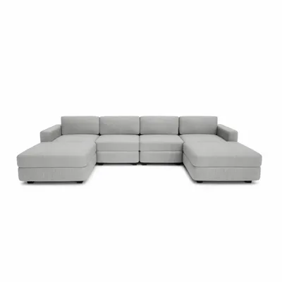 Sofas for hospitalities & contracts - Modular Sofa GRACIA - U-shaped 180 x 320 x 180 cm - Grey - CITY SOFA