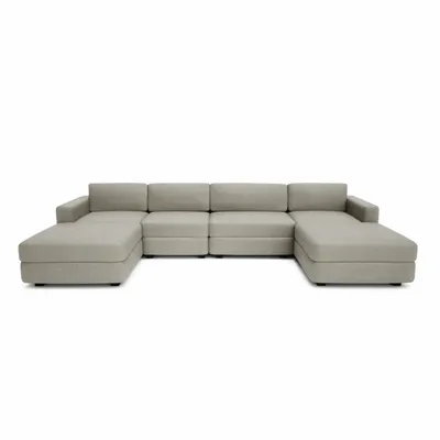 Sofas for hospitalities & contracts - Modular Sofa GRACIA - U-shaped 180 x 340 x 180 cm - Beige Grey - CITY SOFA