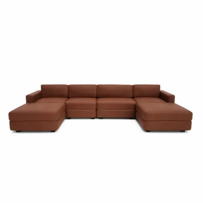 Sofas for hospitalities & contracts - Modular Sofa GRACIA - U-shaped 180 x 340 x 180 cm - Terracotta - CITY SOFA