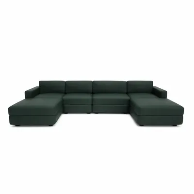 Sofas for hospitalities & contracts - Modular Sofa GRACIA - U-shaped 180 x 340 x 180 cm - Green - CITY SOFA