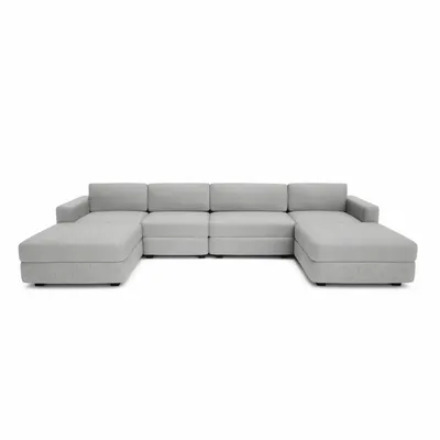 Sofas for hospitalities & contracts - Modular Sofa GRACIA - U-shaped 180 x 340 x 180 cm - Grey - CITY SOFA