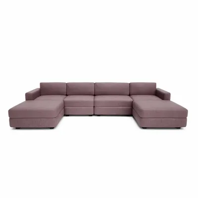 Sofas for hospitalities & contracts - Modular Sofa GRACIA - U-shaped 180 x 340 x 180 cm - Dusty Pink - CITY SOFA