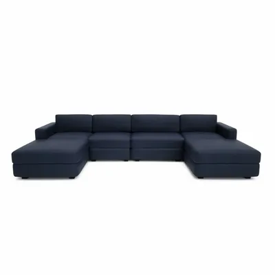 Sofas for hospitalities & contracts - Modular Sofa GRACIA - U-shaped 180 x 340 x 180 cm - Dark Blue - CITY SOFA