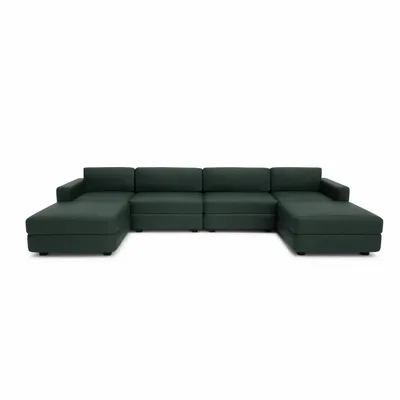 Sofas for hospitalities & contracts - Modular Sofa GRACIA - U-shaped 180 x 360 x 180 cm - Green - CITY SOFA