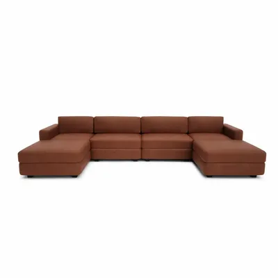 Sofas for hospitalities & contracts - Modular Sofa GRACIA - U-shaped 180 x 360 x 180 cm - Terracotta - CITY SOFA