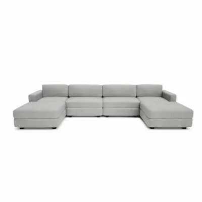 Sofas for hospitalities & contracts - Modular Sofa GRACIA - U-shaped 180 x 360 x 180 cm - Grey - CITY SOFA