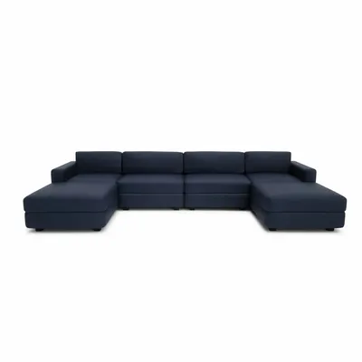 Sofas for hospitalities & contracts - Modular Sofa GRACIA - U-shaped 180 x 360 x 180 cm - Dark Blue - CITY SOFA