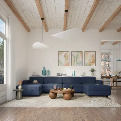 Sofas for hospitalities & contracts - Modular Sofa GRACIA - U-shaped 180 x 360 x 180 cm - Dark Blue - CITY SOFA