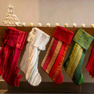 Autres décorations de Noël - Chaussette rayée pour Noël - MAISON MIEKO