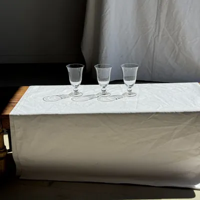 Glass - Set of 3 vintage clear glass stemware H14 D10 - OFFICE OBJETS