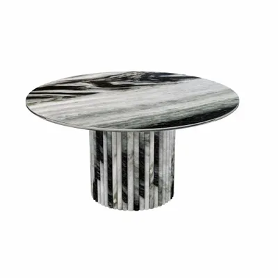 Lawn tables - Dining Tables -150X150X75 cm - Ocel - Marbre Panda - STONE VALLEY