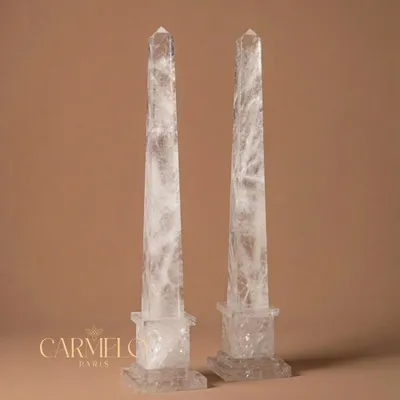Unique pieces - Rock crystal obelisk tower sculptures - CARMELO PARIS