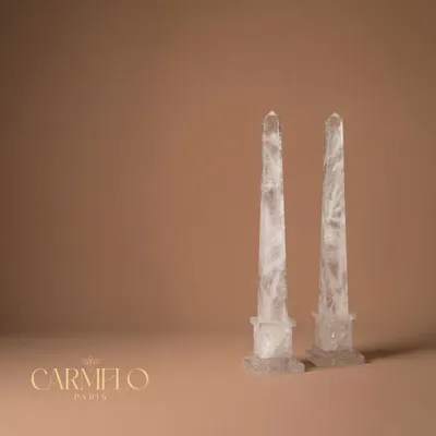 Unique pieces - Rock crystal obelisk tower sculptures - CARMELO PARIS
