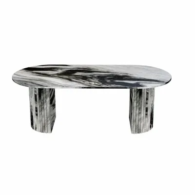 Tables de jardin - Table à manger - 200X100X75cm - Refleko - Marbre Panda - STONE VALLEY