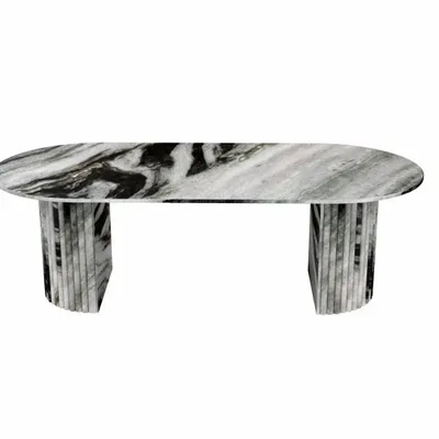 Lawn tables - Dining Tables -240X110X75 cm - Refleko - Marbre Panda - STONE VALLEY