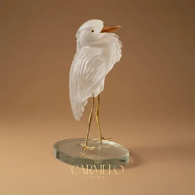 Orfèvrerie - Sculpture « Crête de l'aube », objet d'art en quartz transparent - CARMELO PARIS