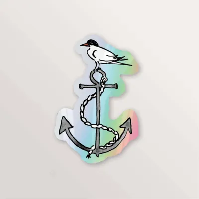 Papeterie bureau - Sticker brillant - Ancre et sterne arctique - TABLE À CARTES