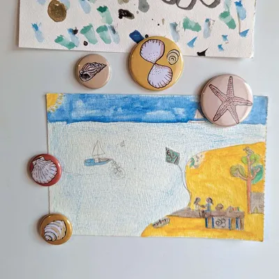 Objets design - Jeu de 5 magnets coquillages - TABLE À CARTES