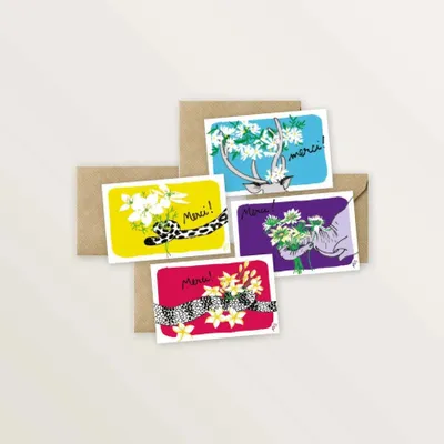 Carterie - 4 mini-cartes - Merci ! - TABLE À CARTES