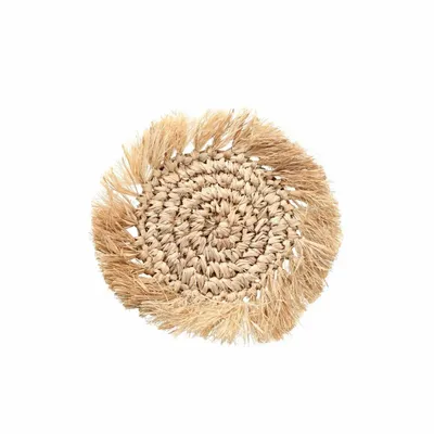 Placemats - The Fringe Raffia Coaster - Natural - S - BAZAR BIZAR LIVING