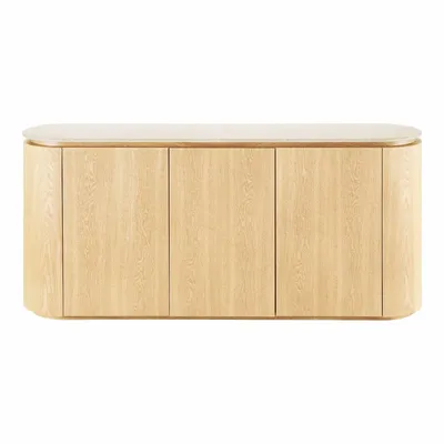 Sideboards - Larvik Sideboard, granite/ash veneer, natural/off white, 180x40x85 cm - HOUSE NORDIC