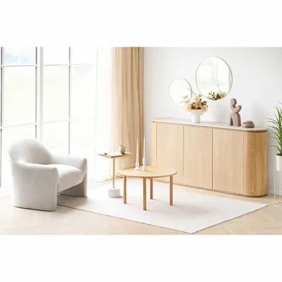 Sideboards - Larvik Sideboard, granite/ash veneer, natural/off white, 180x40x85 cm - HOUSE NORDIC