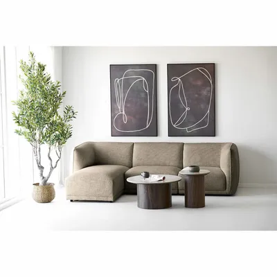 Sofas - Noor Lounge Sofa with 2 cushions, left facing, brown, HN1402 - HOUSE NORDIC
