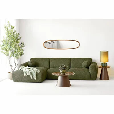 Coffee tables - Coffee table set, Orvieto ash veneer/glass, brown, ø80x42 & ø50x48 cm cm - HOUSE NORDIC