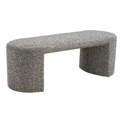 Benches - Westport Bench, bouclé, black/white, 120x45x44 cm, HN1243 - HOUSE NORDIC
