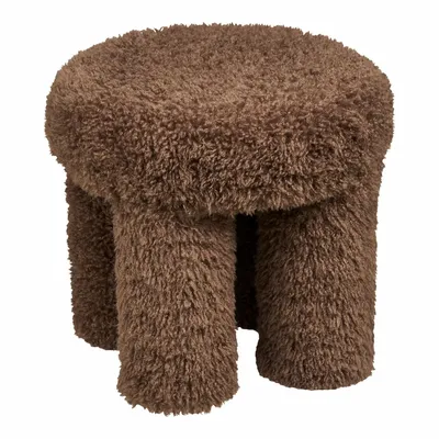 Benches - Gisborne Pouf, brown, ø42x38 cm, HN1355 - HOUSE NORDIC