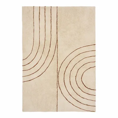 Rugs - Tampa Rug, cotton with print, beige, 200x300 cm - HOUSE NORDIC