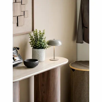 Lampes à poser - Lampe de table Margate, métal, rechargeable, taupe, ø16 cm - HOUSE NORDIC