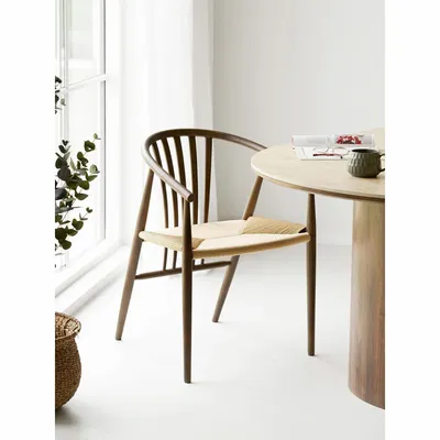 Chairs - Agustin Dining chair, natural wicker seat, oak, smoked - HOUSE NORDIC
