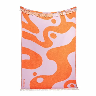 Plaids - Plaid en coton lilas et orange - KLEKKS NO. 8 - KLEKKS