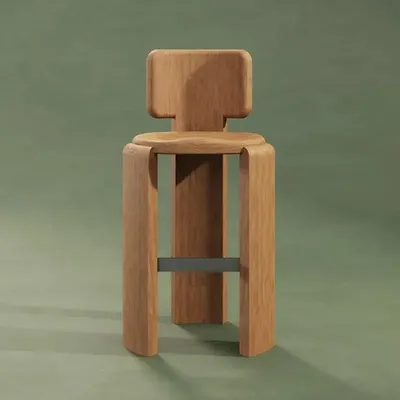 Chaises - Benjamin Bar Chair Indoor Handmade by Wood Tailors Club - WOOD TAILORS CLUB
