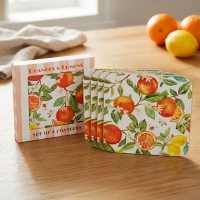 Dessous de plat - set sous-verres oranges - KARENA INTERNATIONAL