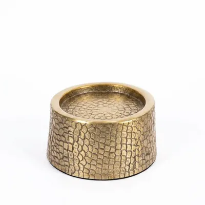 Candlesticks and candle holders - The Croco Candle Holder - Brass - M - BAZAR BIZAR LIVING