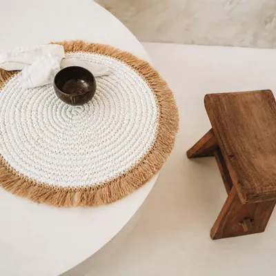 Sets de table - Le Water Hyacinth Raffia Set de Table - Blanc Naturel - BAZAR BIZAR LIVING