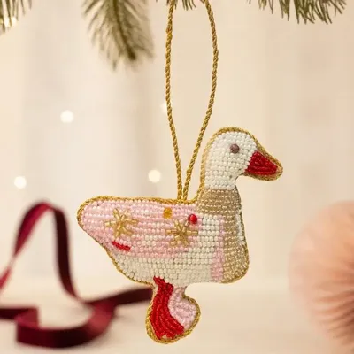 Other Christmas decorations - Embroidered beaded pendants in the morning - BAUBELS