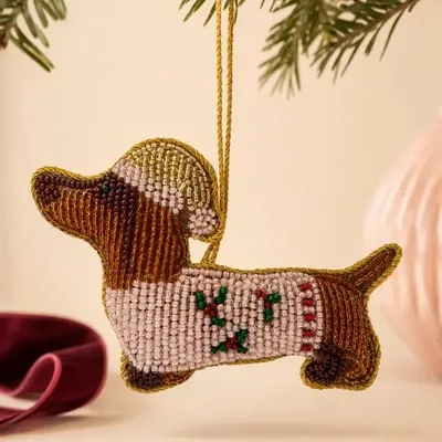 Other Christmas decorations - Embroidered beaded pendants in the morning - BAUBELS